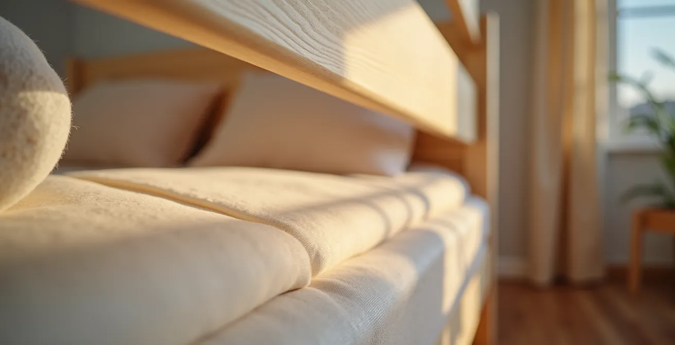 Gros plan sur les détails de sécurité d'un lit cabane conforme aux normes