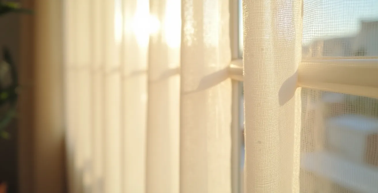 Voilages légers filtrant la lumière naturelle dans une chambre d'enfant